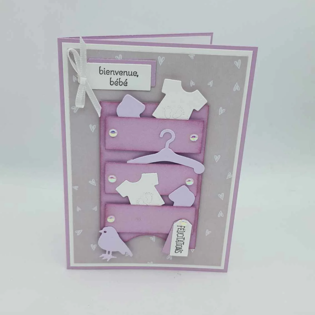 Carte Naissance "Bienvenue Bébé" - Rose