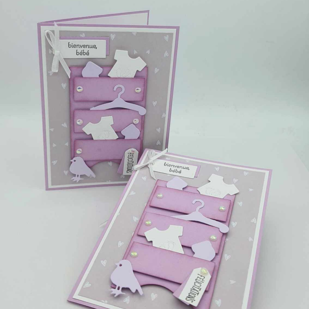 Carte Naissance "Bienvenue Bébé" - Rose