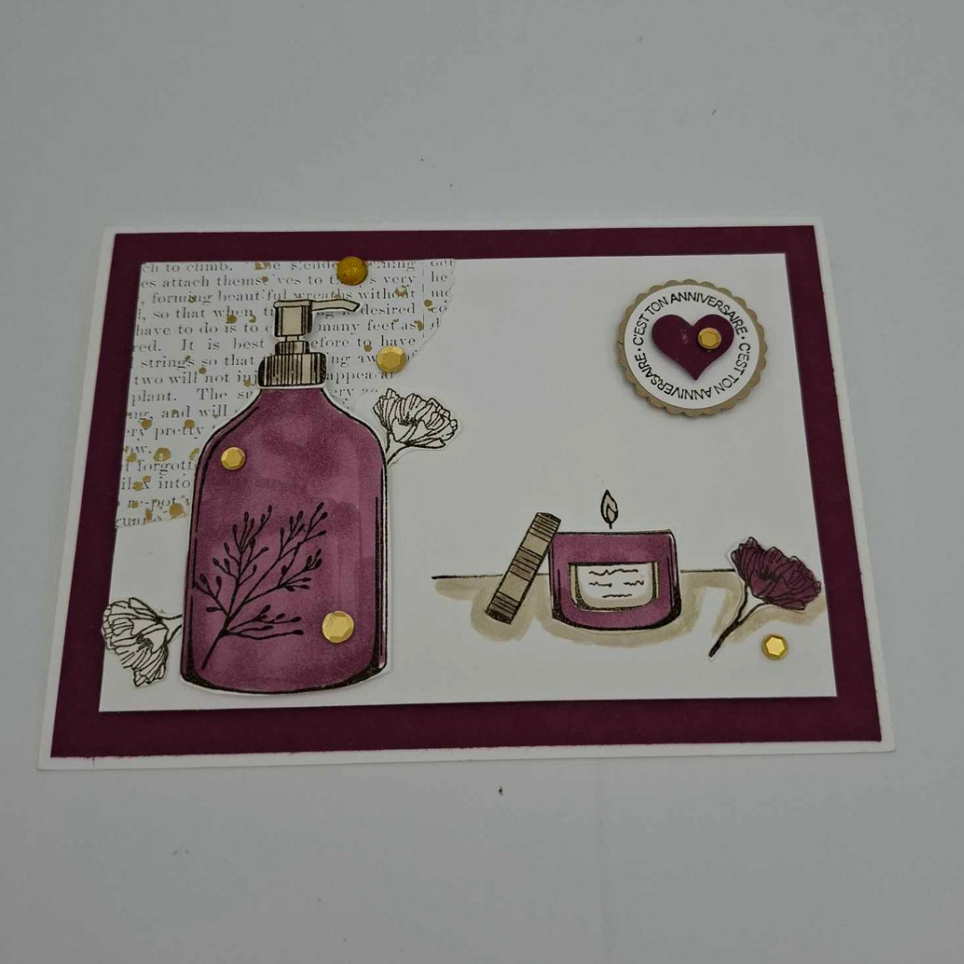 Carte Anniversaire pour bon cadeau - Prune