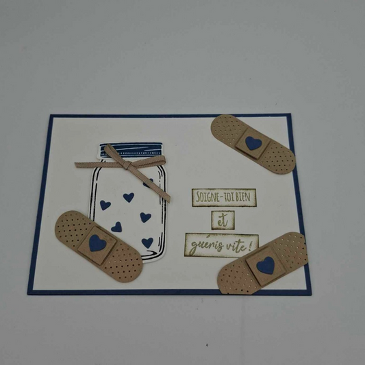 Carte "Soigne toi bien et guéris vite" - 2 couleurs