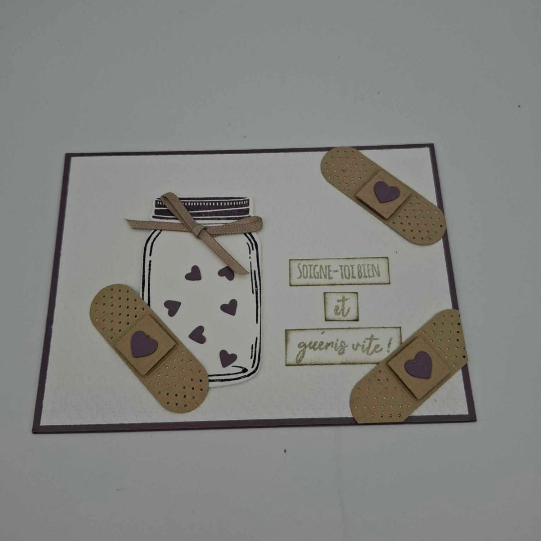 Carte "Soigne toi bien et guéris vite" - 2 couleurs