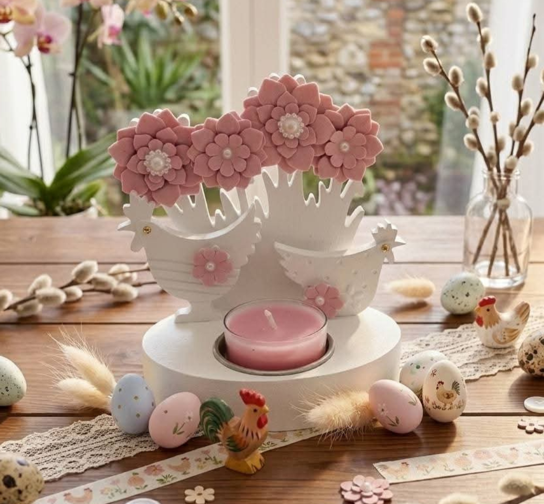 Poules de Pâques - Rose