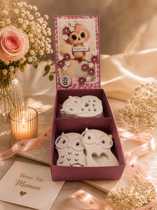 Coffret Ensemble Hiboux Lumineux